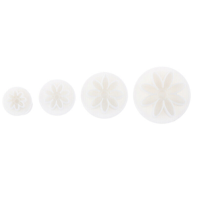 4Pc Chrysanthemum Fondant Cake Cutter Plunger Cookie Mold Decorating Cand.l8