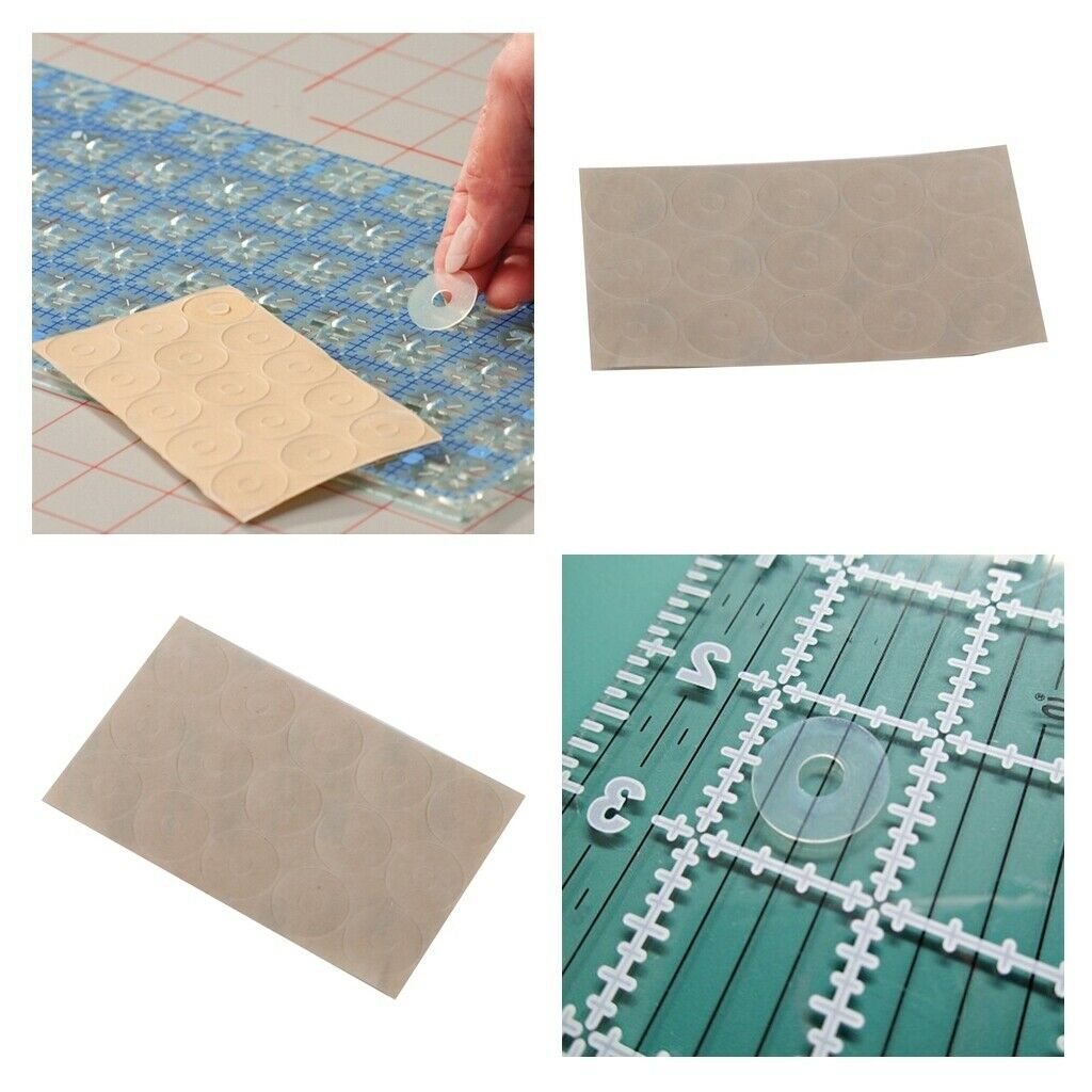 10 Sheet 150 Pieces Silicone Gel Ruler Grips Non Slip Adhesive Rings Craft