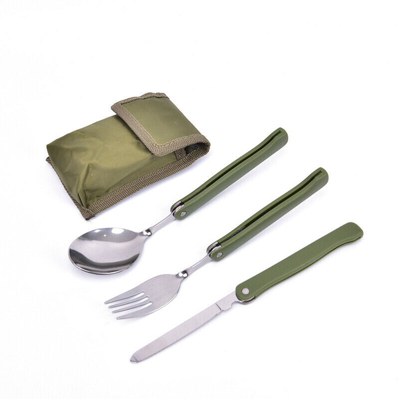 Portable Mini Tableware Set outdoor Tool Folding Cutlery Set Spoon Fork Knif SJ
