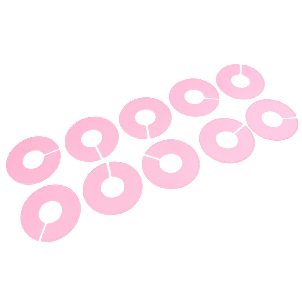2X 10Pack Clothing Rack Size Dividers Round Hangers Dividers White for Pink