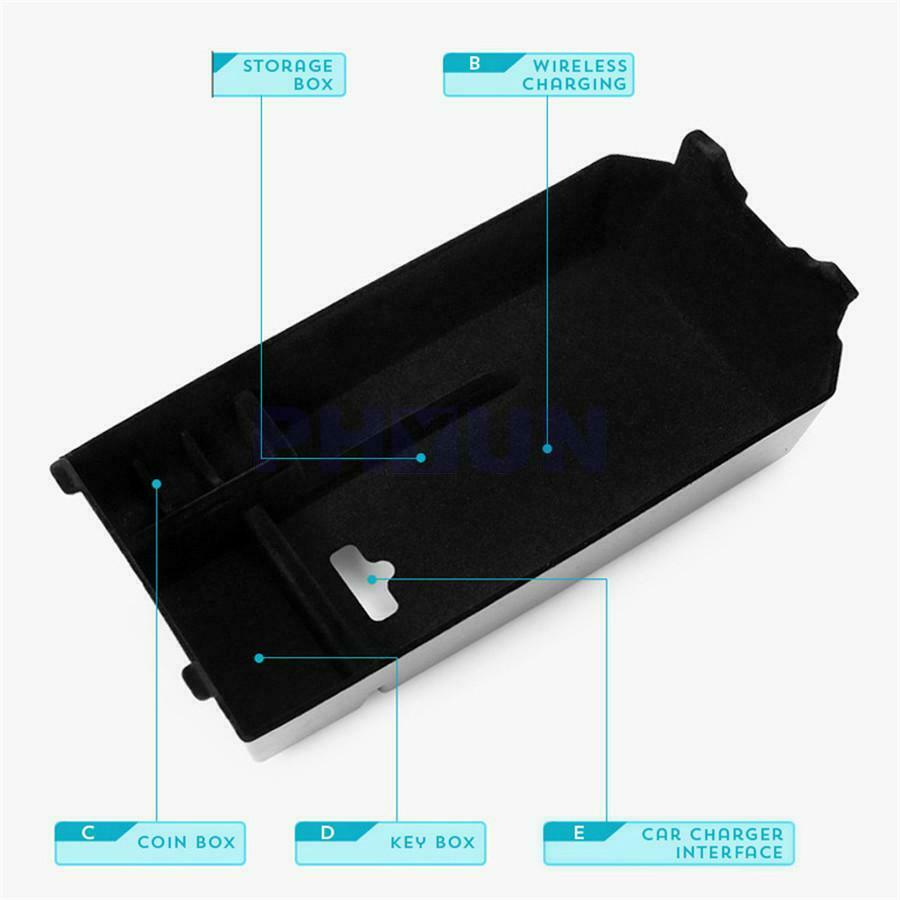 1x QI Wireless Charging Center Console Armrest Sundries Box For Mercedes Benz