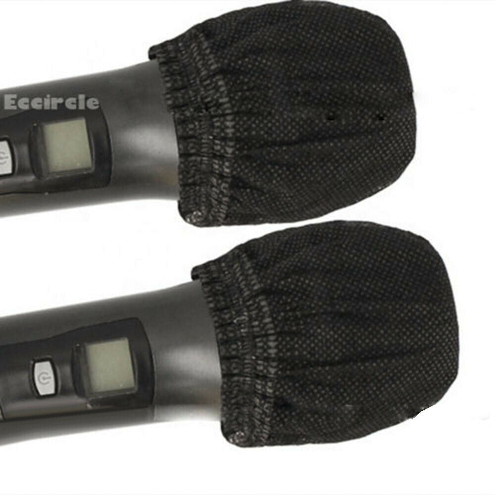 100Pcs Disposable Microphone Cover Non-Woven Protective Caps For Karaoke