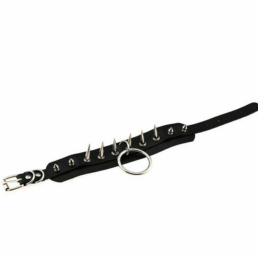 Women Gothic Collar Choker Necklace PU Leather Spike Rivet Punk Hip Hop Jewelry