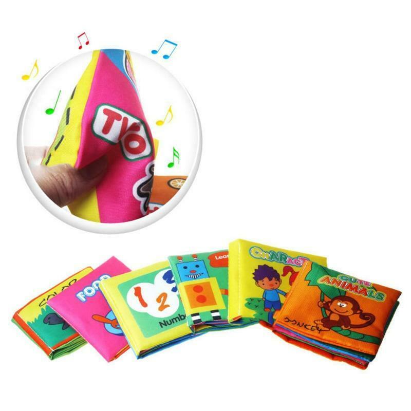 1PC Kids Favorite Cartoon Book  Cute Animal Design Crinkle Paper Made Cloth Book