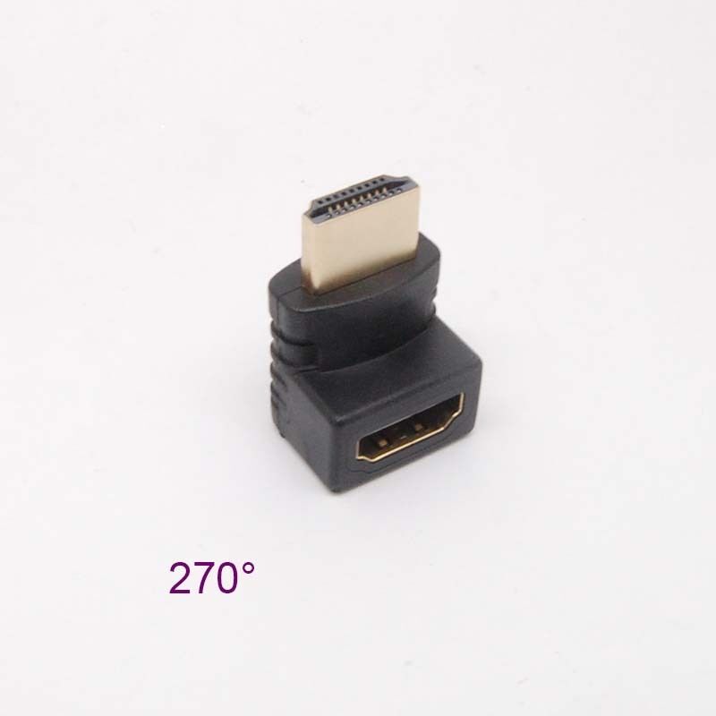 2PCS 270 Degree Right Angle HDMI Male to Female Plug Connector Adapter Extender