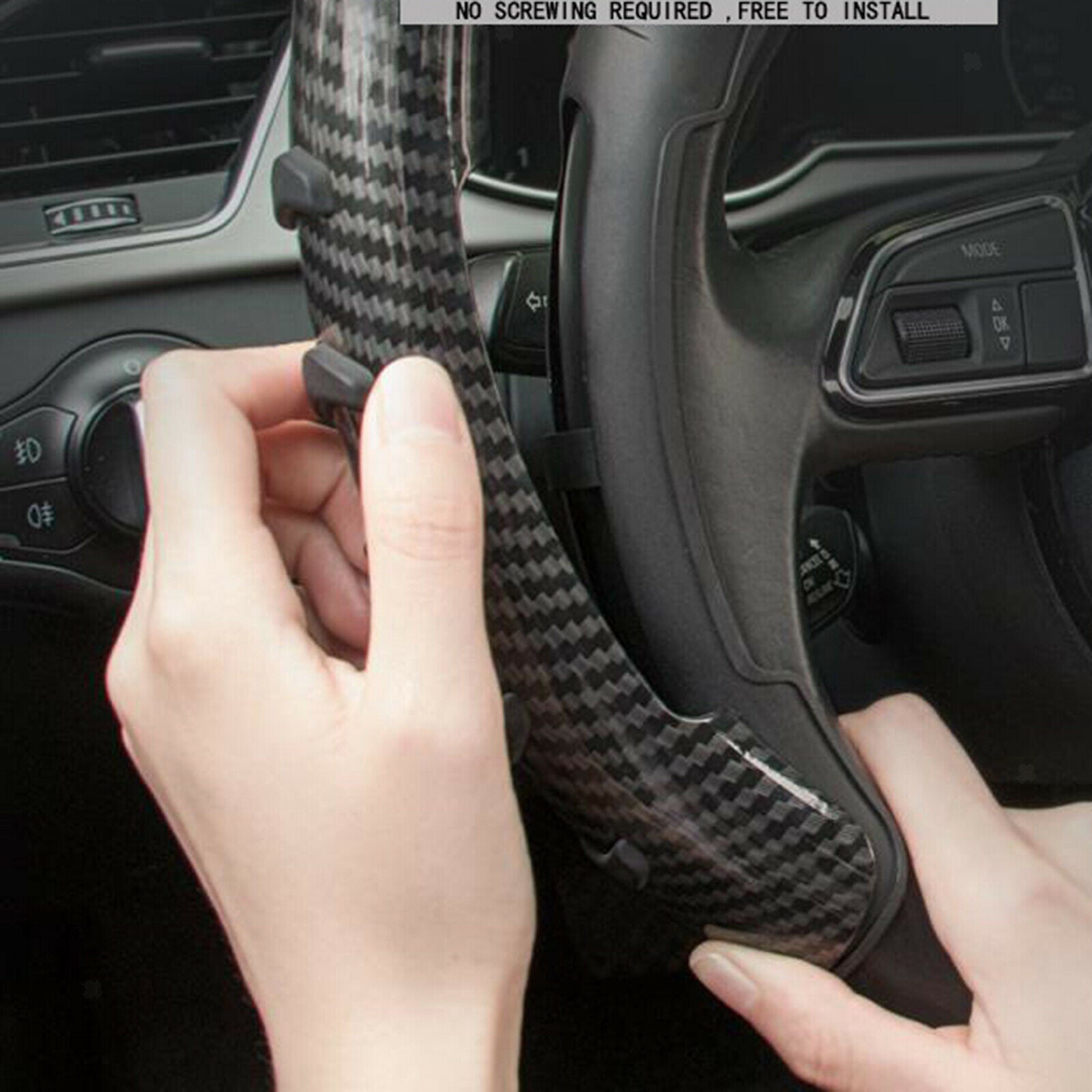 ABS Car Steering Wheel Cover Stress Relief for Most Vehicles black skin