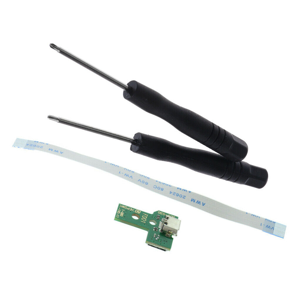 USB Charging Port Socket Circuit Board 12 Pin for PS4 Controller + Tools