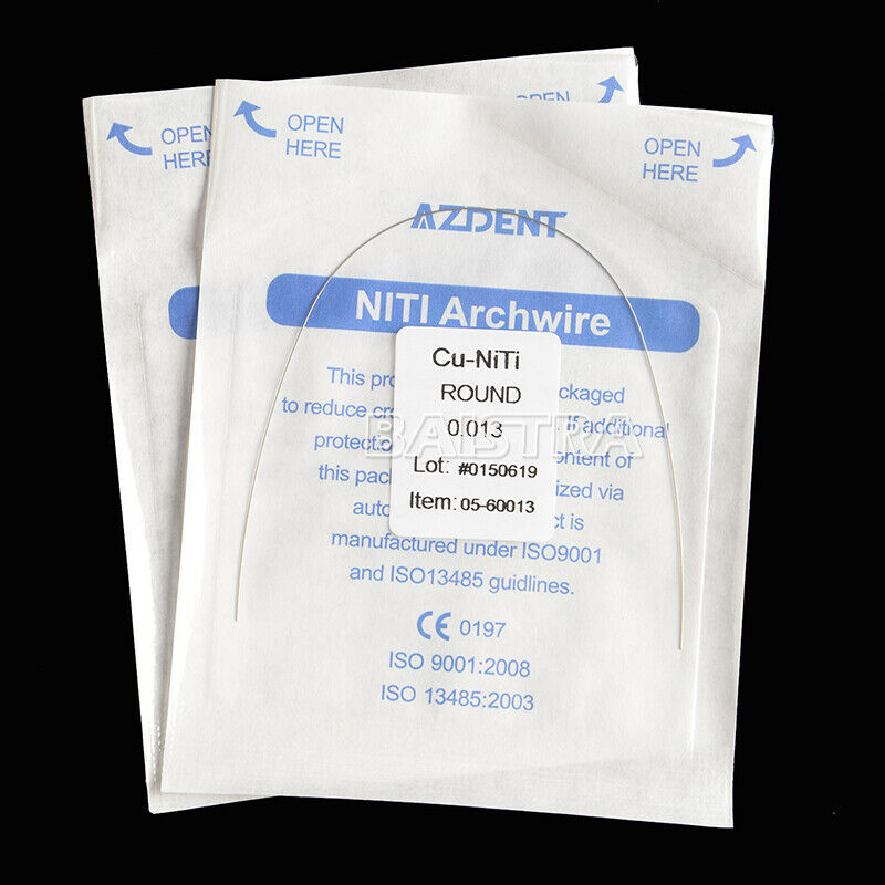 50 X AZDENT Dental Orthodontic Cu-NITI ROUND 0.013 Arch Wires