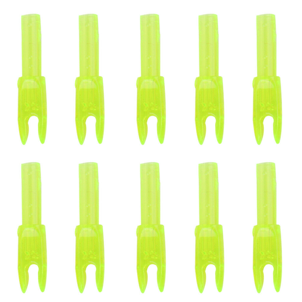 10pcs Archery plastic Nock Arrow Shaft End Accessories transparent yellow
