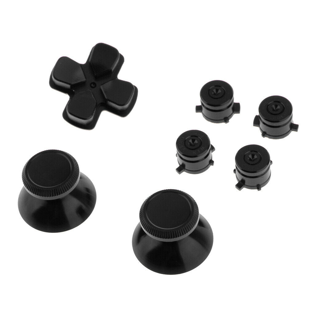 7x Metal PS4 Controller Modding Set D-pad Thumbstick Joystick Button Black