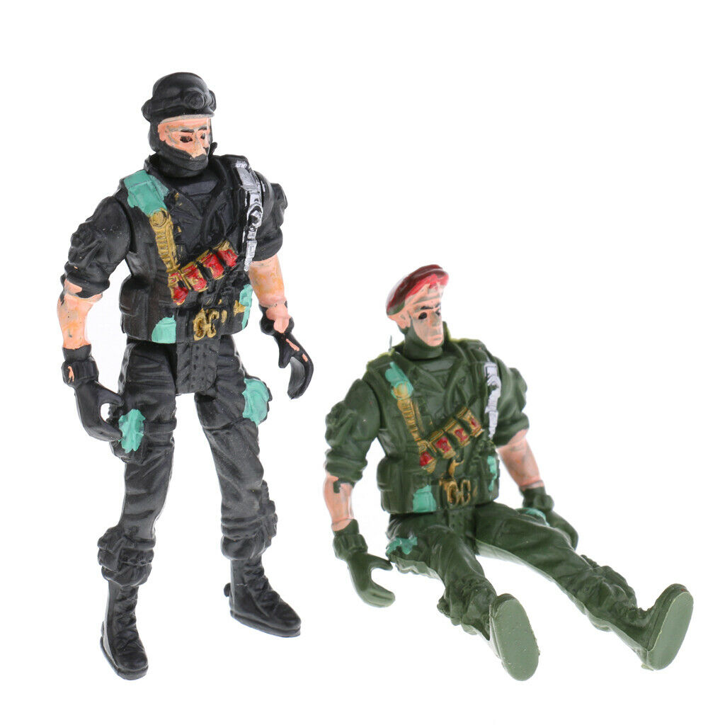 10pcs Plastic   Army Action Figures Set 9cm Special Force Soldiers