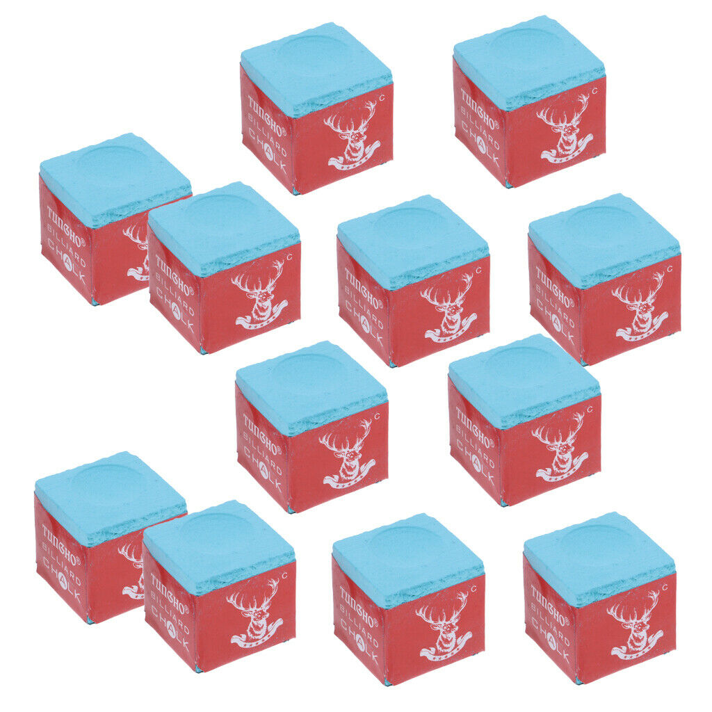 12Pcs/set Billiard Pool Snooker Cue Tip Stick Chalk Accessories for Cue Club