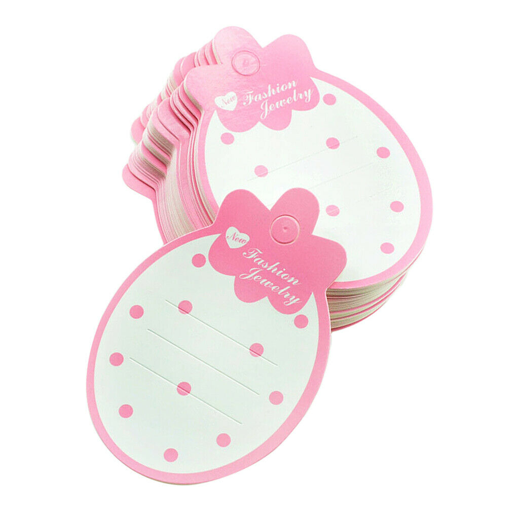 50pcs Strawberry Hairpin Card Kids Hair Clip Cardstock Display Cards Pink
