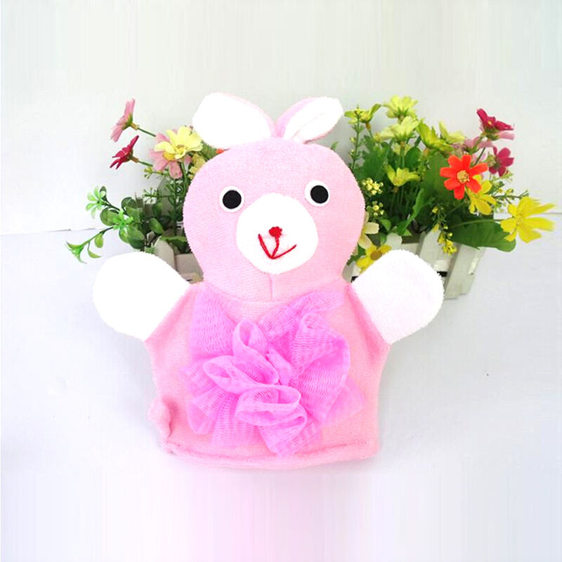 Baby Cartoon Animal Design Bath sponge Kids Shower Mitt Cute Glove Soft  dmL Pb