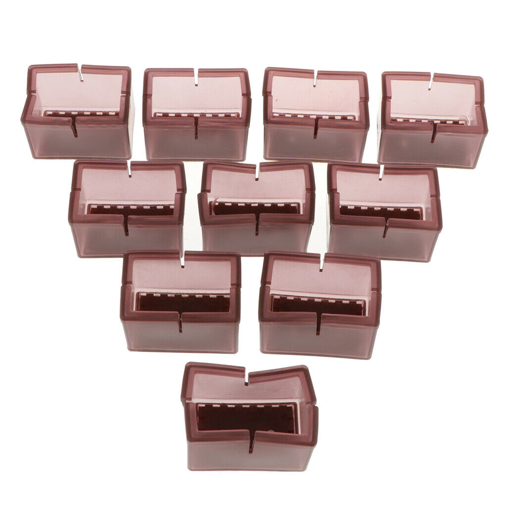 Pack 10pcs Rectangle Chair Leg Caps Furniture Table Feet Cups Ends Coffee_A