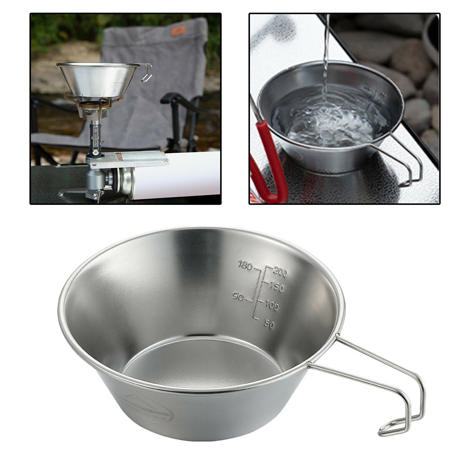 Rice Bowl Sauce Pan 310ML Soup Porridge Milk Pot Stackable Camping Utensil