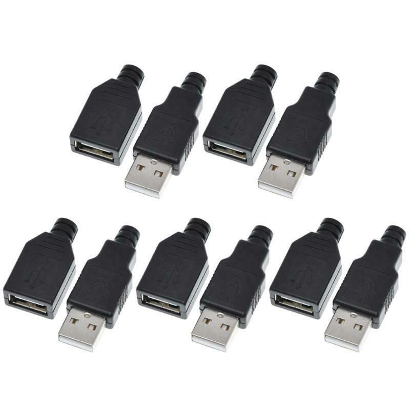 USB Black Male + Female Socket with Plastic Shell Socket Fast Transmission
