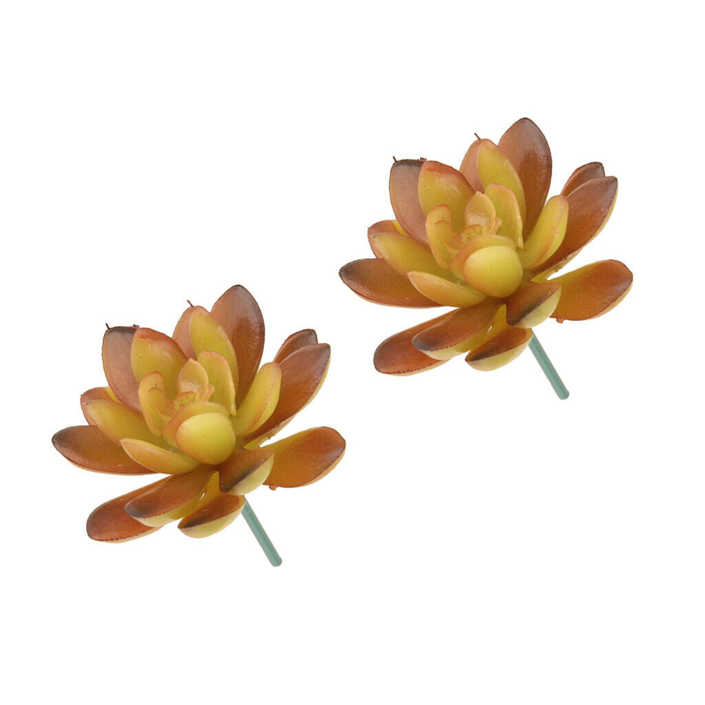 2 Pcs Artificial Stem Succulent Artificial Plant Foliage Home Garden Decor