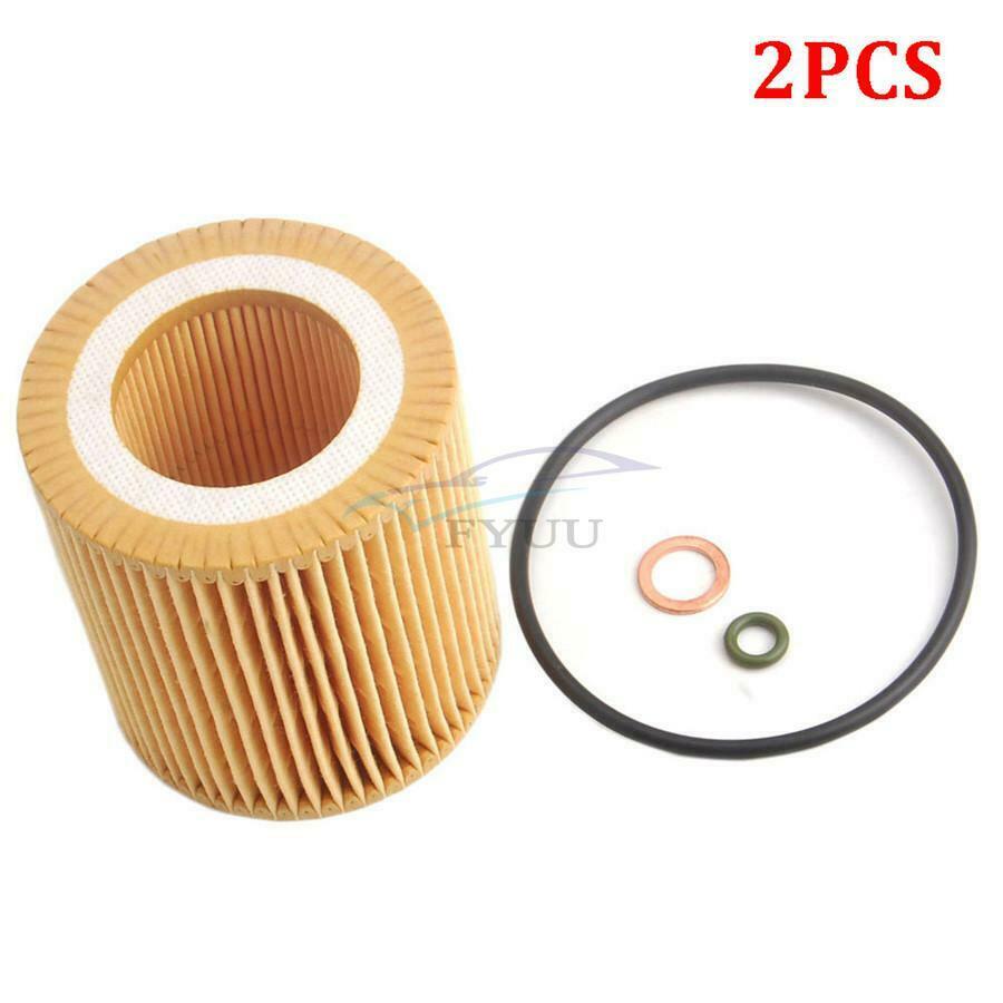 2PCS Car Oil Filter Kit 11427566327 For BMW 1 3 5 Series E60 E61 E84 E85 E91 E92