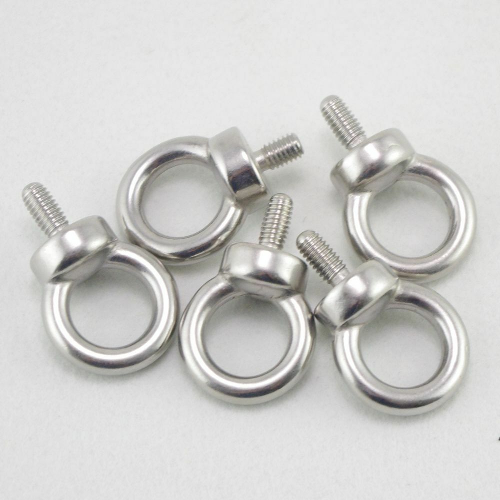 5pcs Eyes Bolts M8 Metric Threaded Marine Grade Boat Stainless Steel Lifting