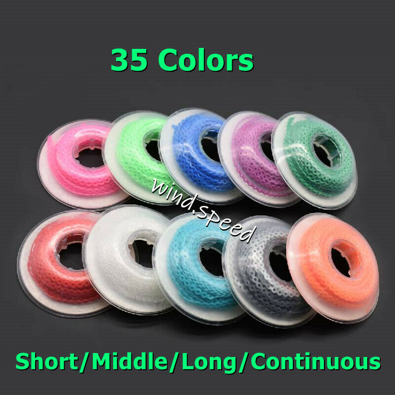 140 Rolls Dental Ortho Power Chain Elastic Rubber Bands 35 Colors 4 size