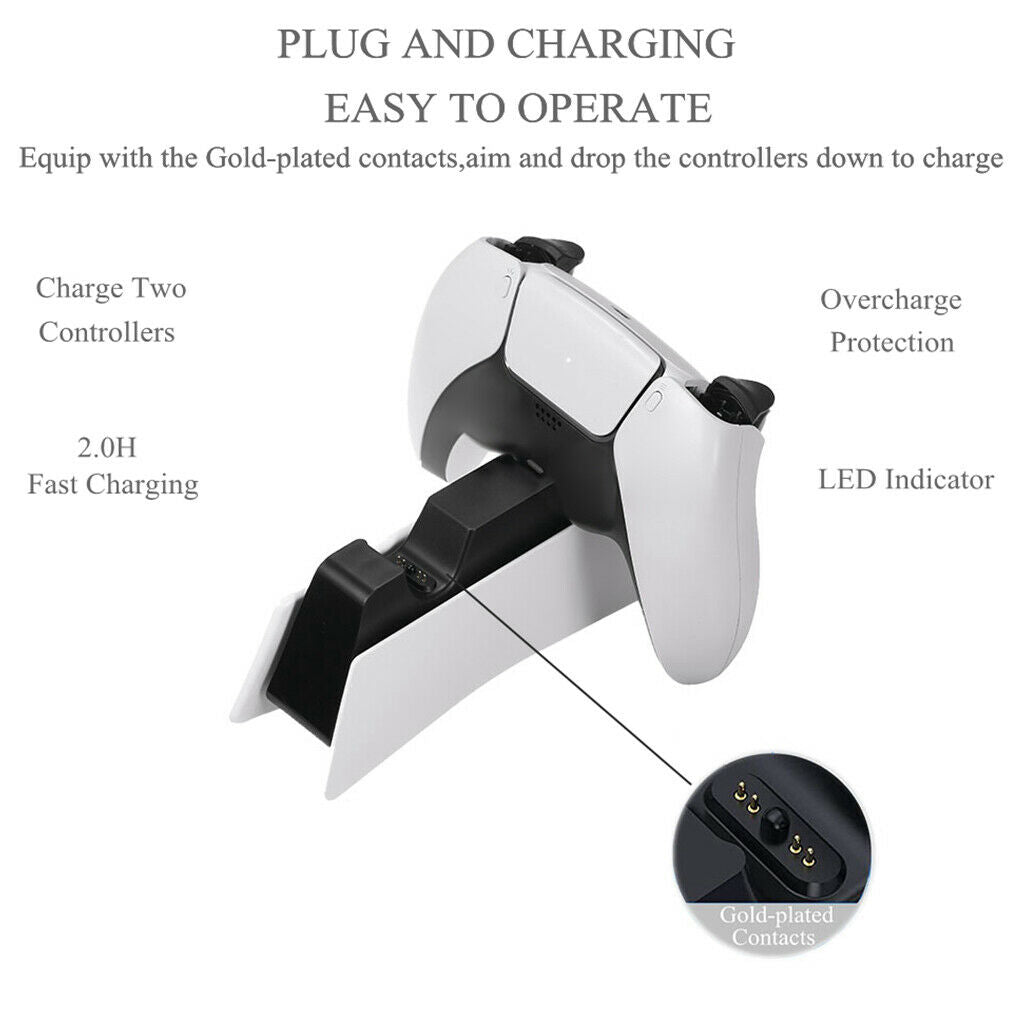 Controller Charger Station with LED Indicator For PS5 Controllers Gamepads