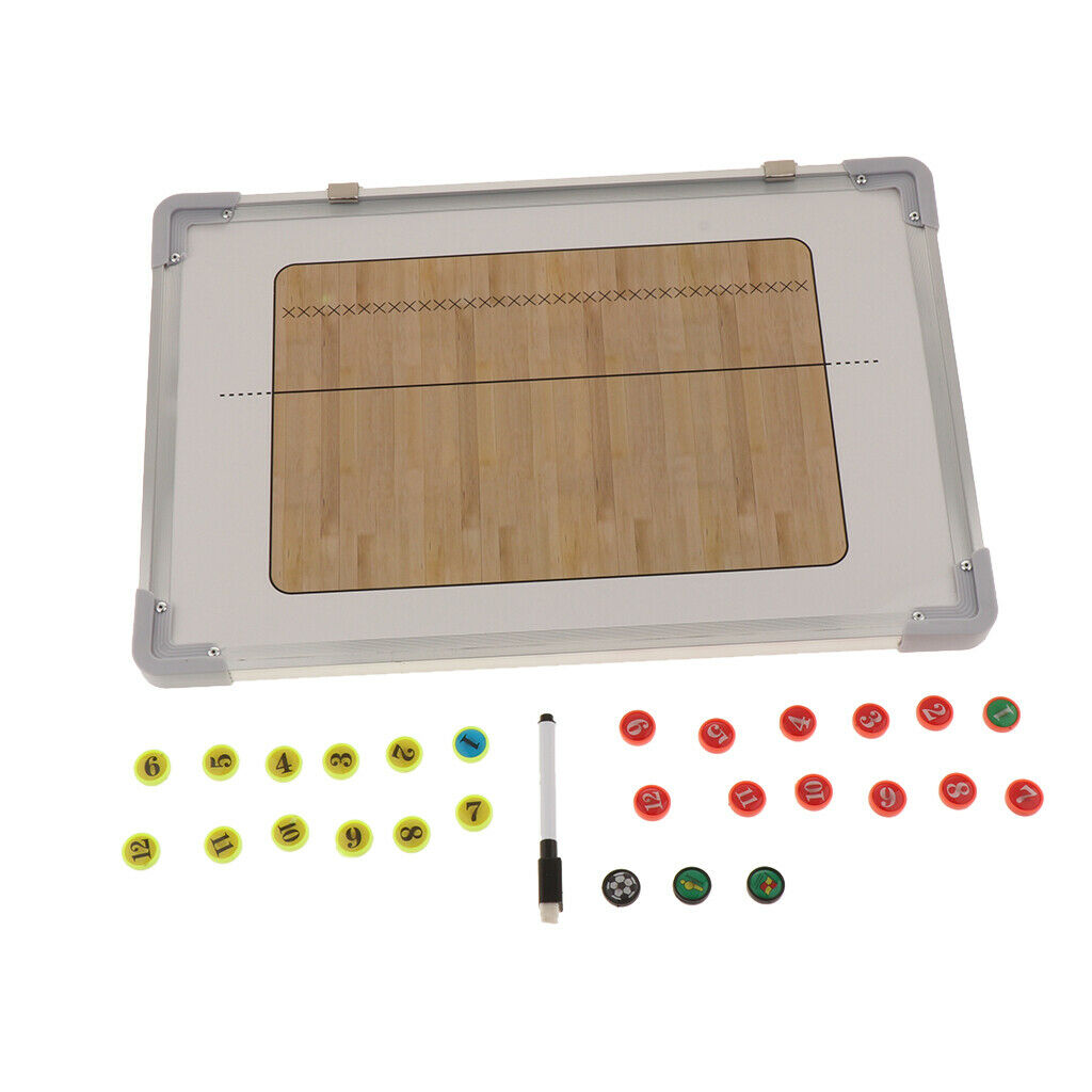 Volleyball Coaching Board Magnetic Strategy Clipboard with Marker Pen