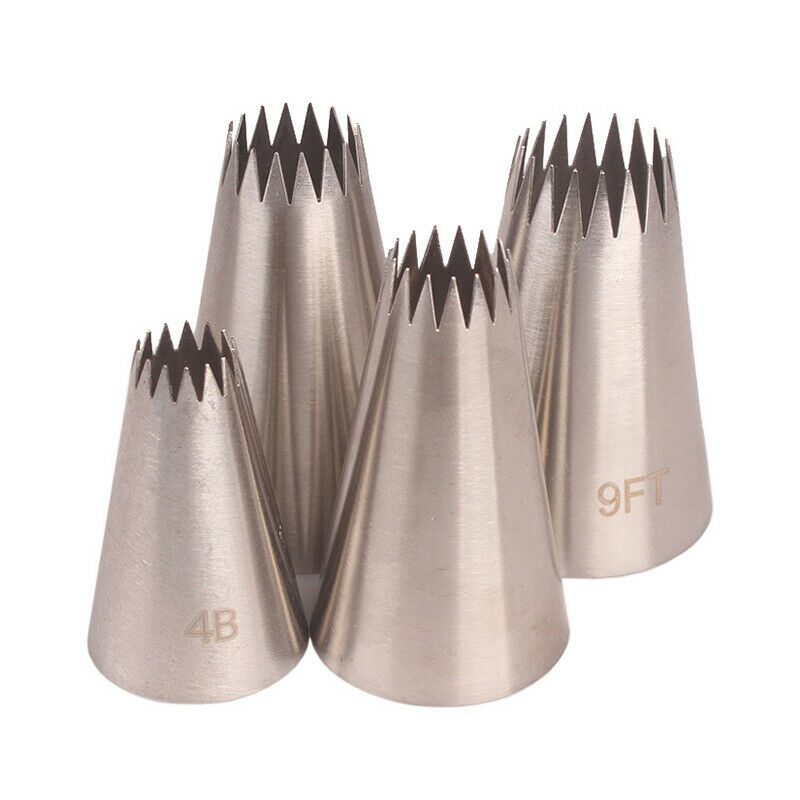 4PCs Large Icing Piping Nozzles Cake Baking Cookie Cupcake Piping Nozzle .l8