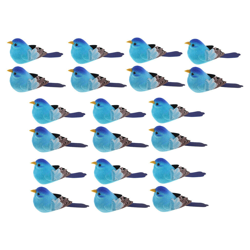 20Pcs Lifelike Artificial Feathered Foam Birds, DIY Crafts Ornament, for Home