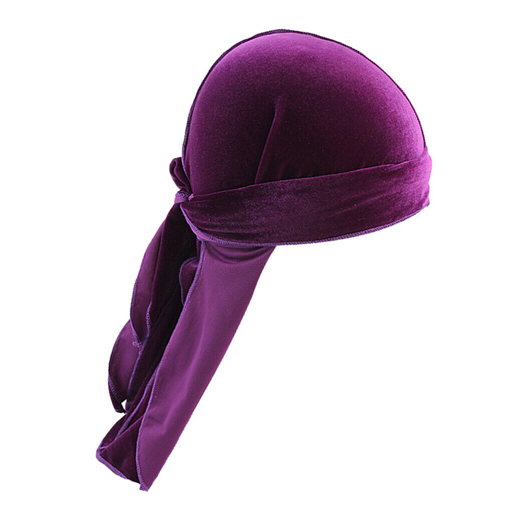 5pcs Women Mens Fashion Velvet Bandana Hat Durag Muslim Headwrap Chemo Hat