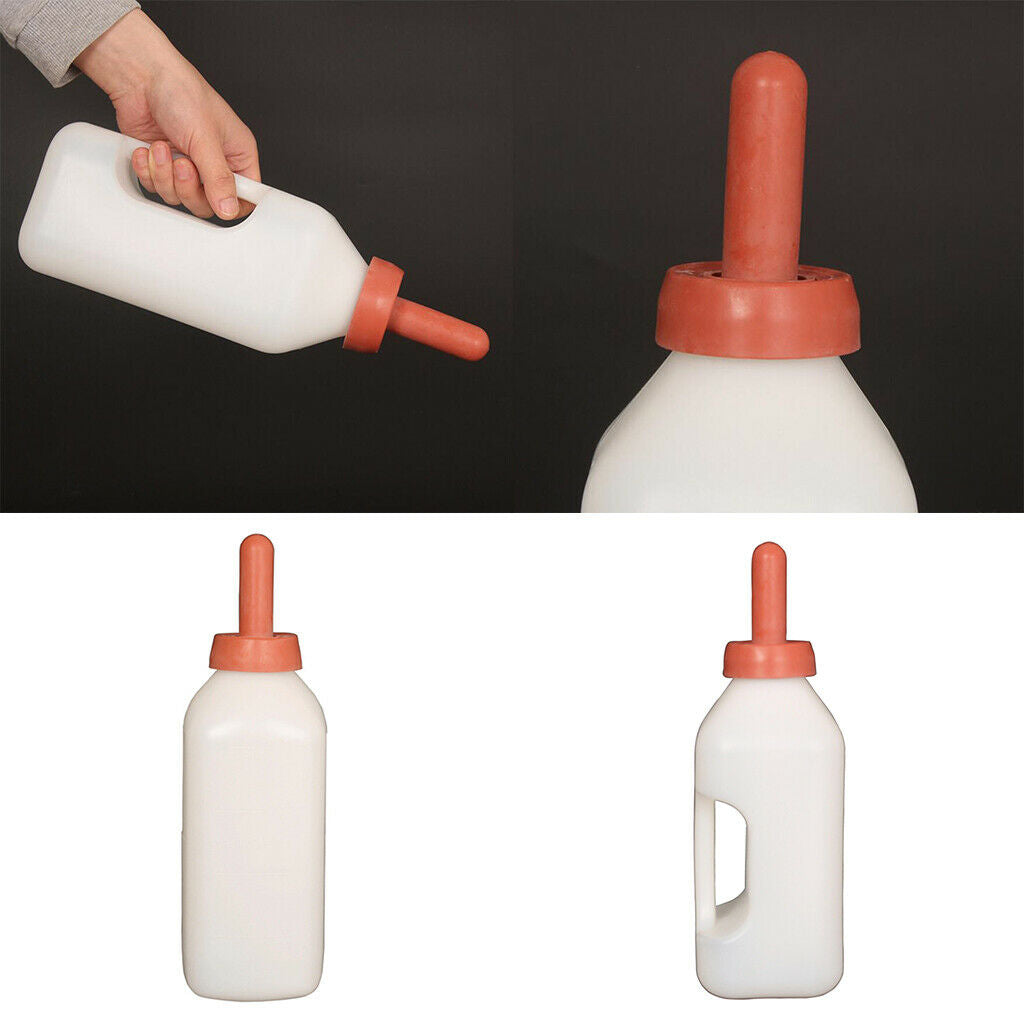 Calf Lamb Milk Feeder Bottle with Handle&Teat/for 2 Quart Bottle to Feed