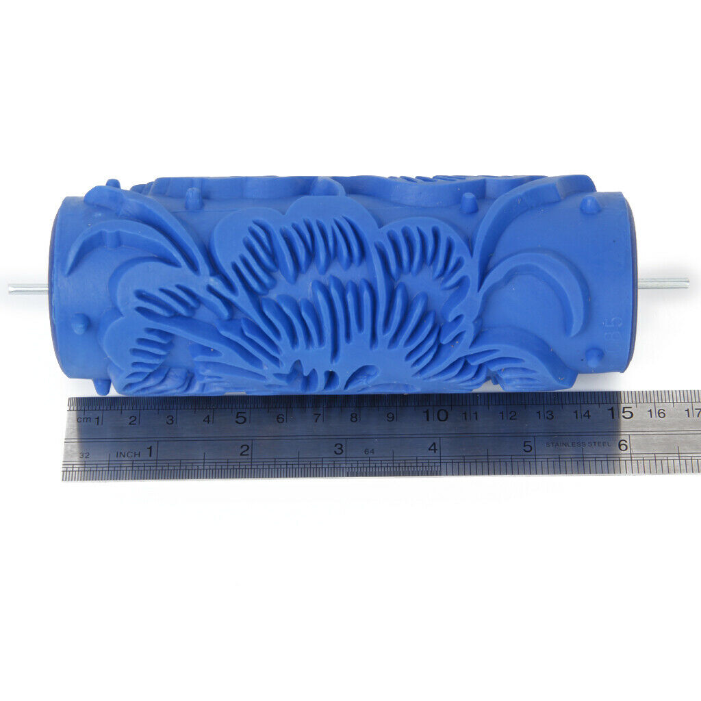 15cm Paint Roller DIY Wall Painting Embossed Pattern Paint Tool Decor Blue