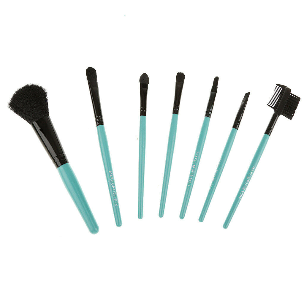 7pcs Soft Cosmetic Makeup Blush Eyeshadow Brush Set + Pouch Bag Case