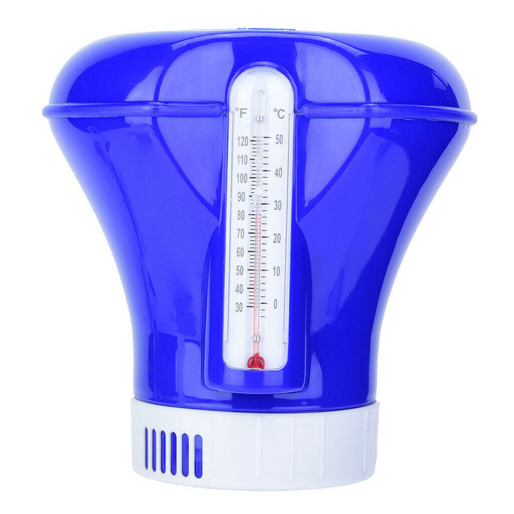 8 Inch Floating Chlorine Dispenser with Thermometer Spa Tub Swimming Pool