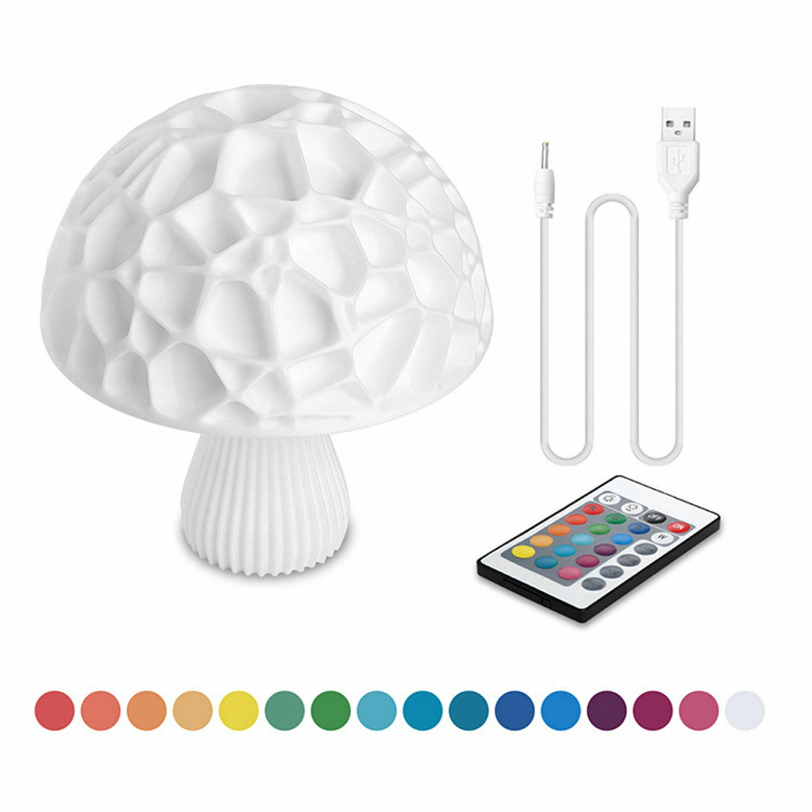 Table Lamp Remote Control Multicolor USB Rechargeable 16 Colors Night Light for