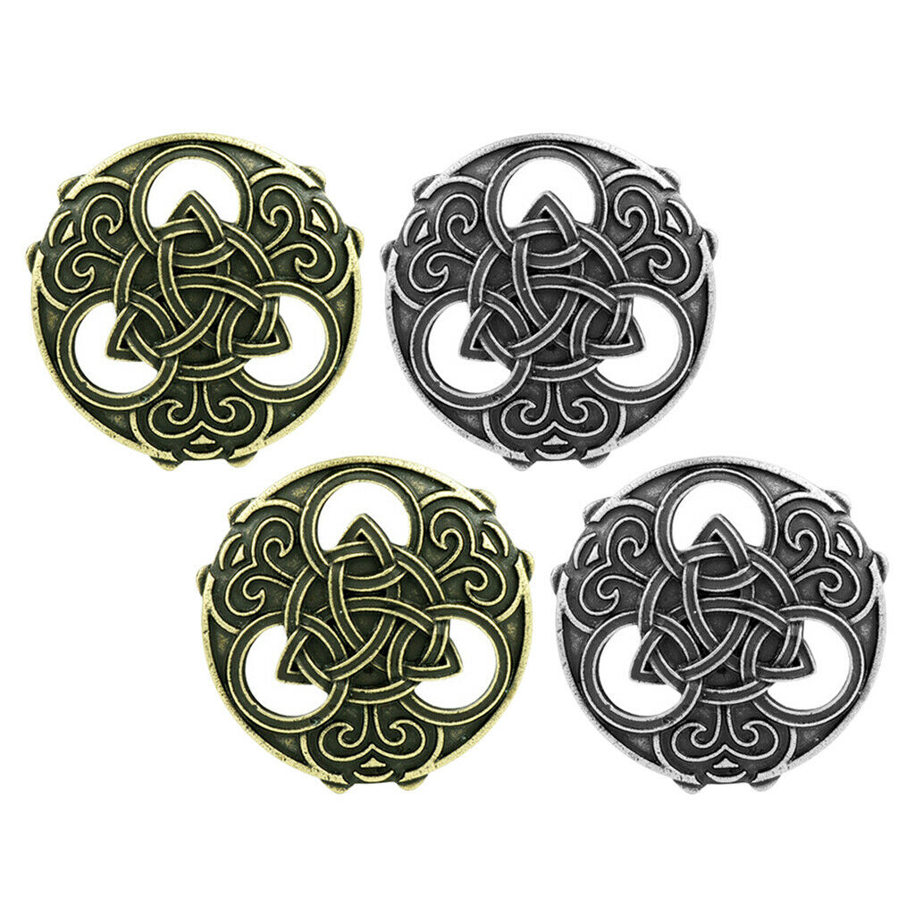 4Pcs Pennanular Cloak Norse Knot Brooch Pin Medieval Sweater Cloak Pin Badge