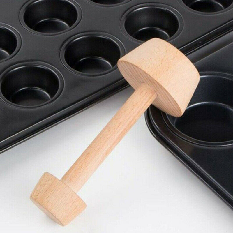 1Pc Wooden Egg Tart Mould Double Portable Pastry Pusher DIY Baki.l8