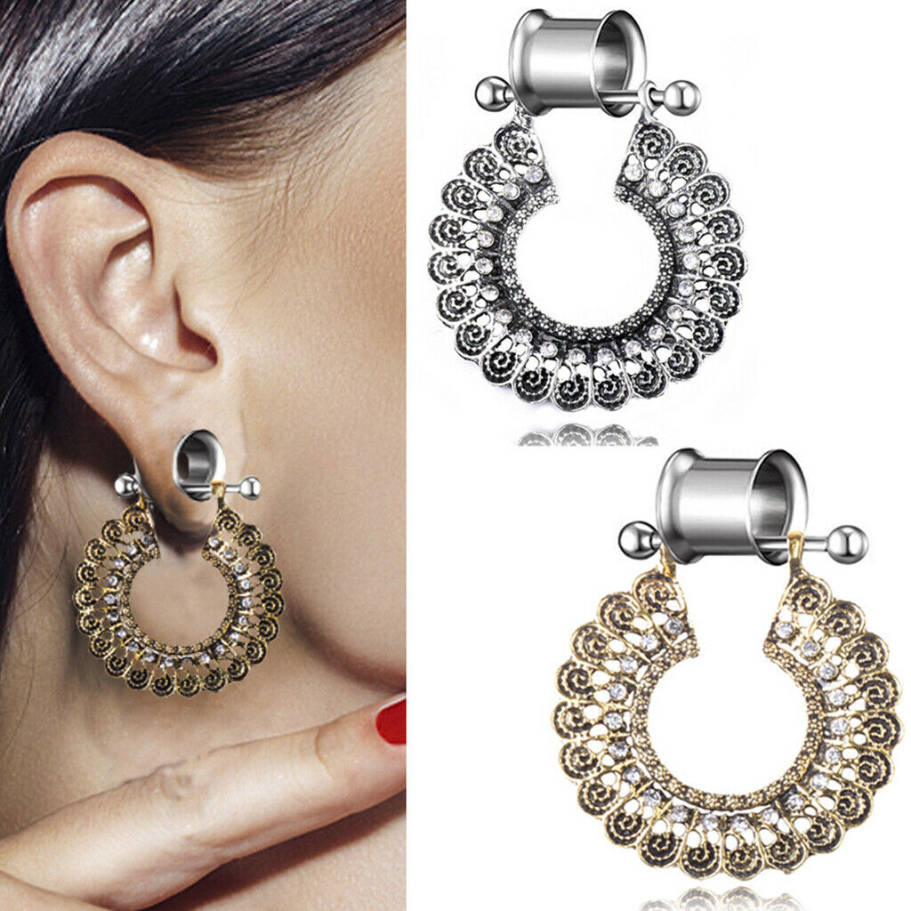 1Pair Stainless Steel Ear Gauge Tunnels Kit Ear Expander 0G/00G 6-12mm 8mm