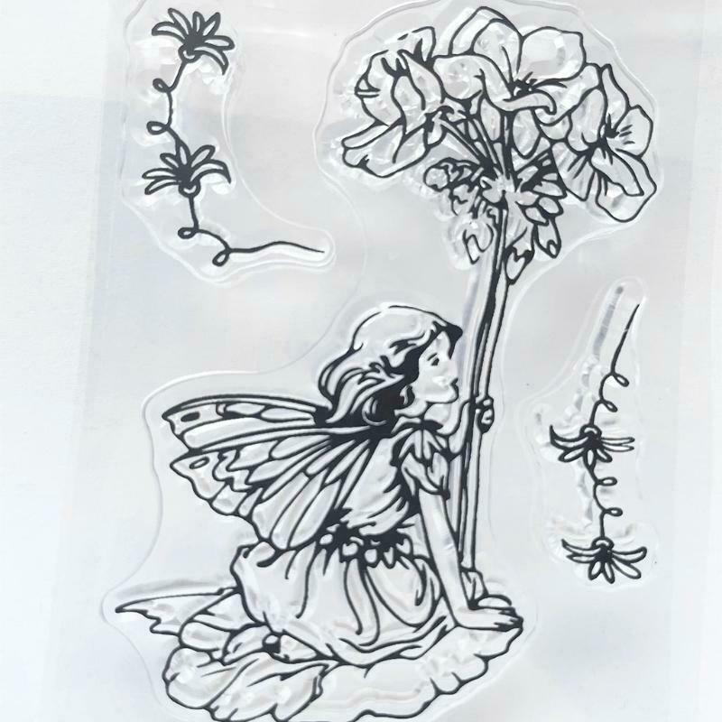 Flowers Fairy Silicone Clear Seal Stamp DIY Scrapbooking Embossing Photo Album