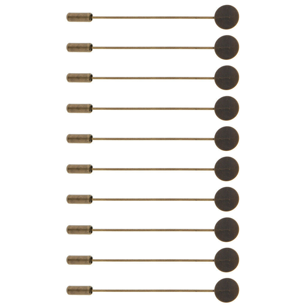 20pcs Lapel Pin Stick Blank Base Tray Pad Brooch for Suit DIY Crafts Jewelry