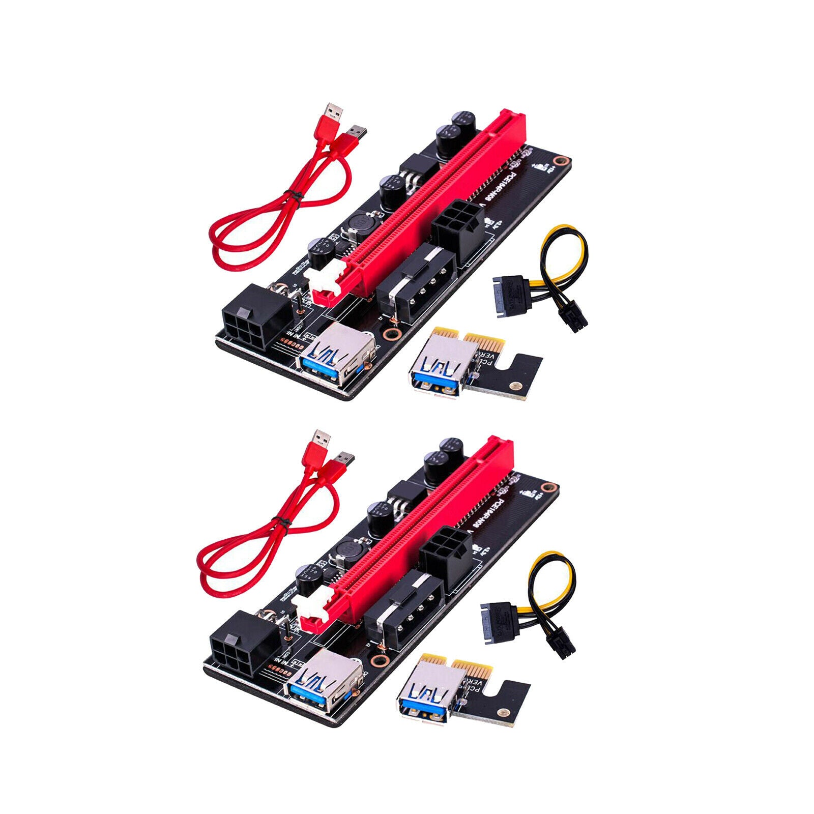 2x PCI-E VER 009S 1x to 16x Graphic Extension USB Adapter Card Stable Safe