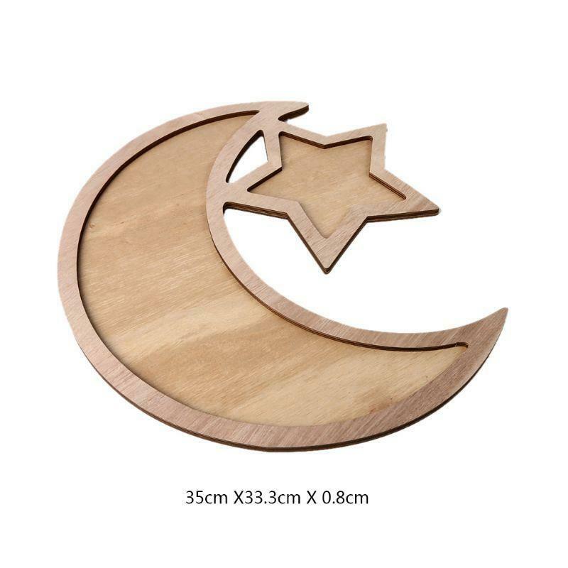 Wooden Moon Srar Eid Ramadan Party Food Serving Dessert Tableware Pastry