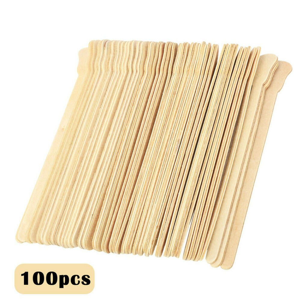 100x Wooden Spatula Mixing Stick Hair Removal Accessory