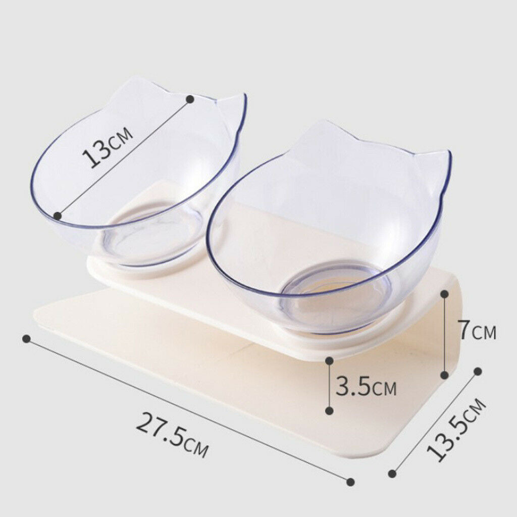 2Pieces Raised Cat Bowls Pet Food Water Feeder With Stand For Cat Dogs