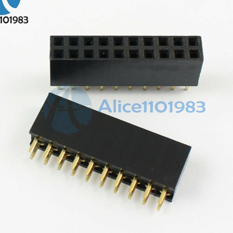 10PCS 2x10 20Pin 2.54mm Double Row Female Straight Header Pitch Socket Pin Strip