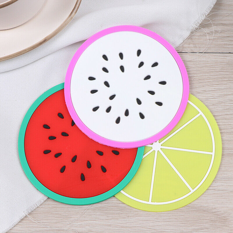 Cute Colorful Silicone fruits Coaster Cup Cushion Holder Drink Placemat M.l8