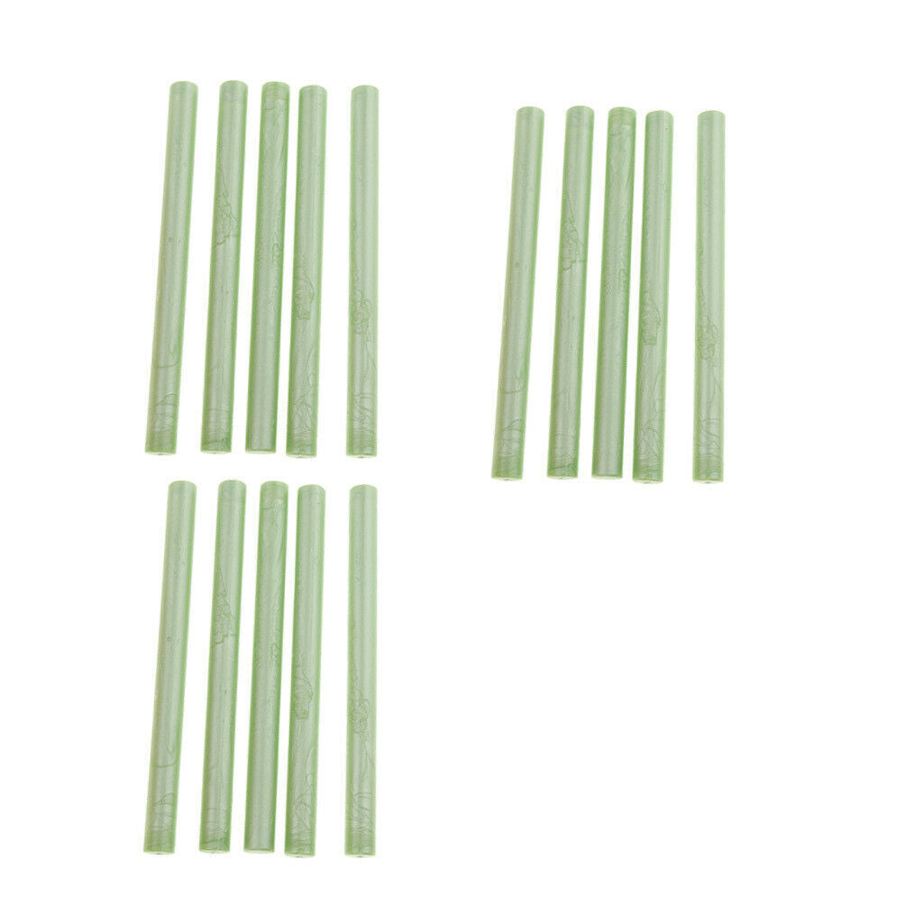 15Pcs Light Green Sealing Wax Sticks for Wax Seal Stamp, Great for Cards