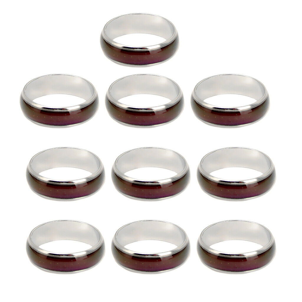 10 Pieces Mood Rings Color Change  with Color Cards - Gift