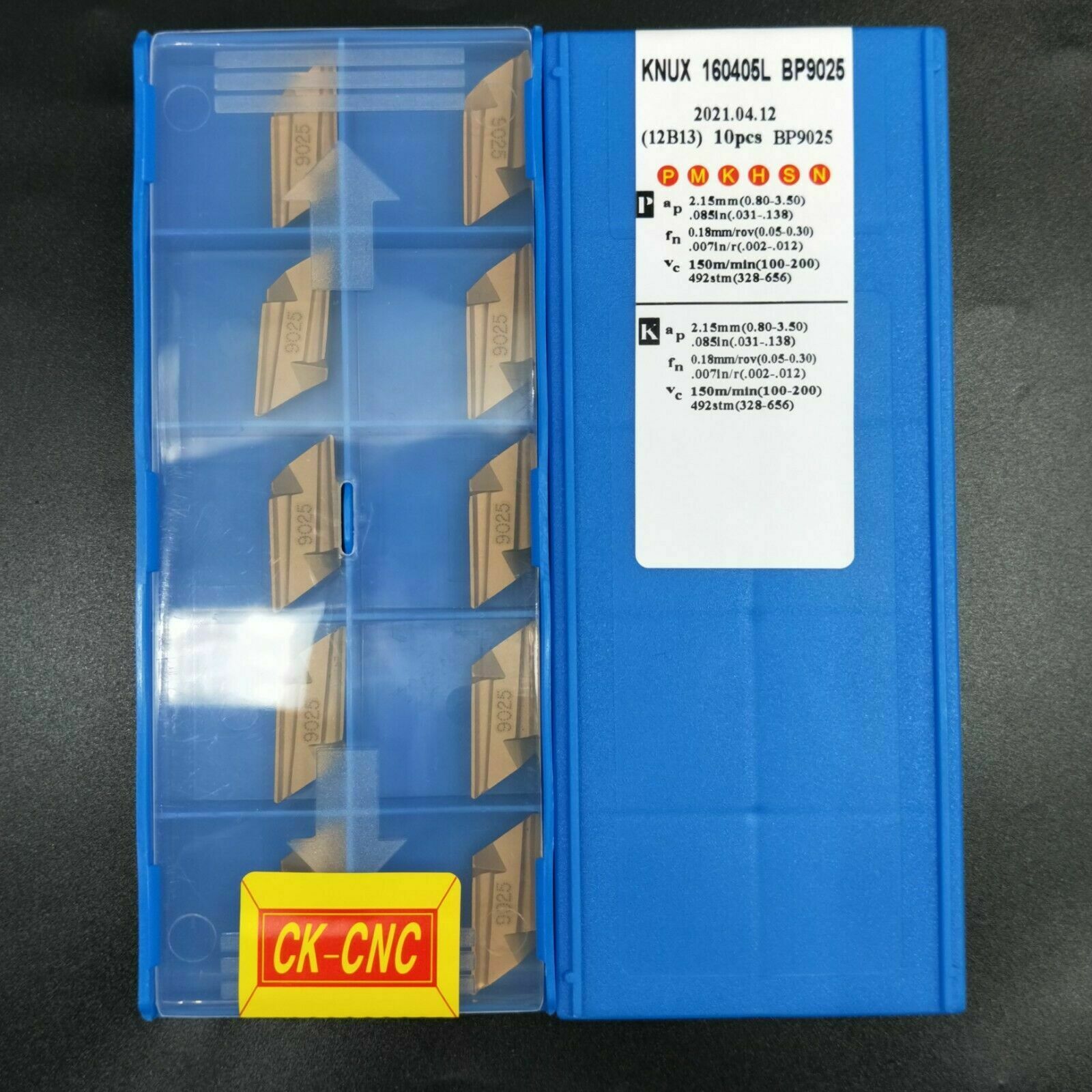 10PCS 55° KNUX160405L BP9025 indexable CNC carbide Milling inserts For DKJNR