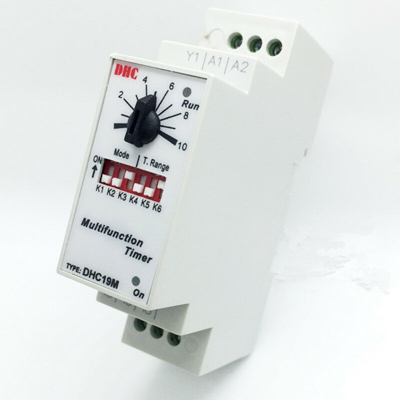 1PCS Timer Relay Switch Multifunction DIN rail Mounting AC/DC 24-240V 0.6S-100H